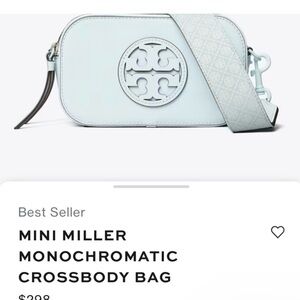 Tory Burch Mini Miller Monochromatic Light Blue Crossbody Bag
